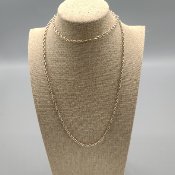 Gold tone rope Necklace made in Korea